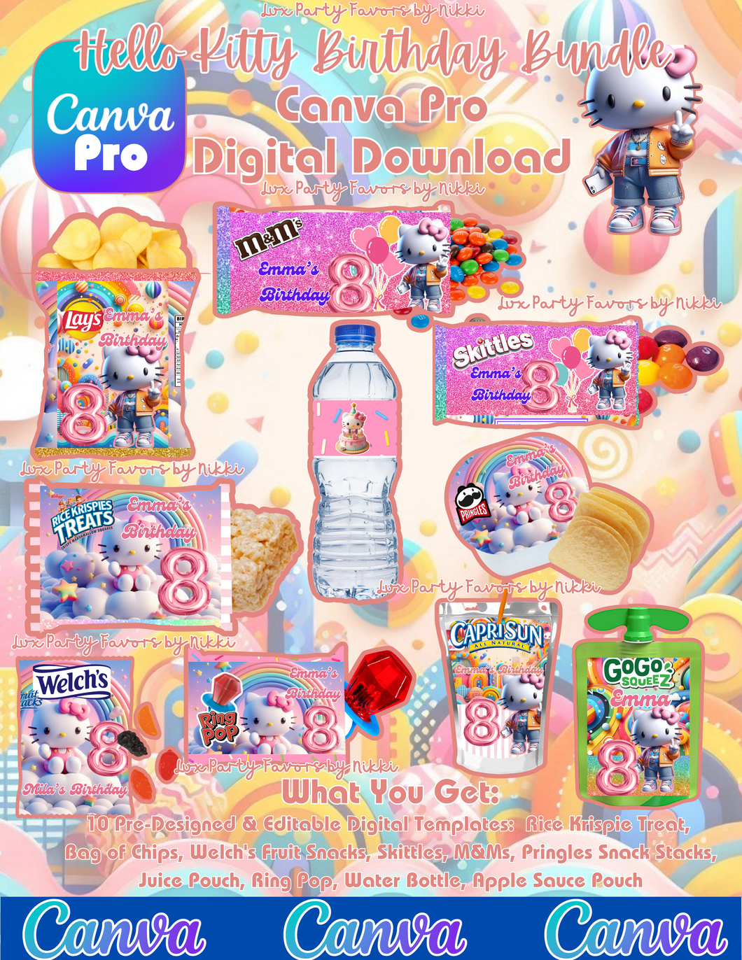 Hello Kitty Canva Digital Download