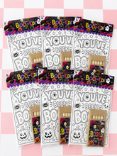 Load image into Gallery viewer, Color, Peel &amp; Stick Halloween Activity Sheets with Mini Colored Pencils – Set of 6
