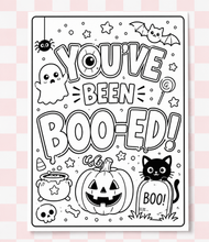 Load image into Gallery viewer, Color, Peel &amp; Stick Halloween Activity Sheets with Mini Colored Pencils – Set of 6
