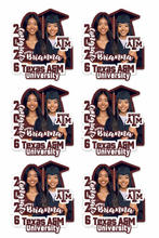 Load image into Gallery viewer, Burgundy Graduation Template – Fan &amp; Magnet Design (Editable Canva Pro Template)
