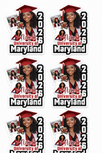 Load image into Gallery viewer, Red Graduation Template – Fan &amp; Magnet Design (Editable Canva Pro Template)
