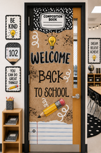 Load image into Gallery viewer, Back to School Kraft Banner Door Bundle | Canva Digital
