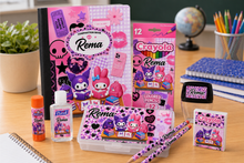 Load image into Gallery viewer, Kuromi &amp; My Melody-Inspired Back-to-School Starter Kit – Digital Canva Template

